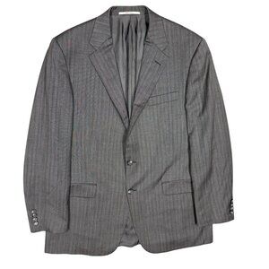 Hickey Freeman Blazer 100% Worsted Wool Grey Made in USA 42L